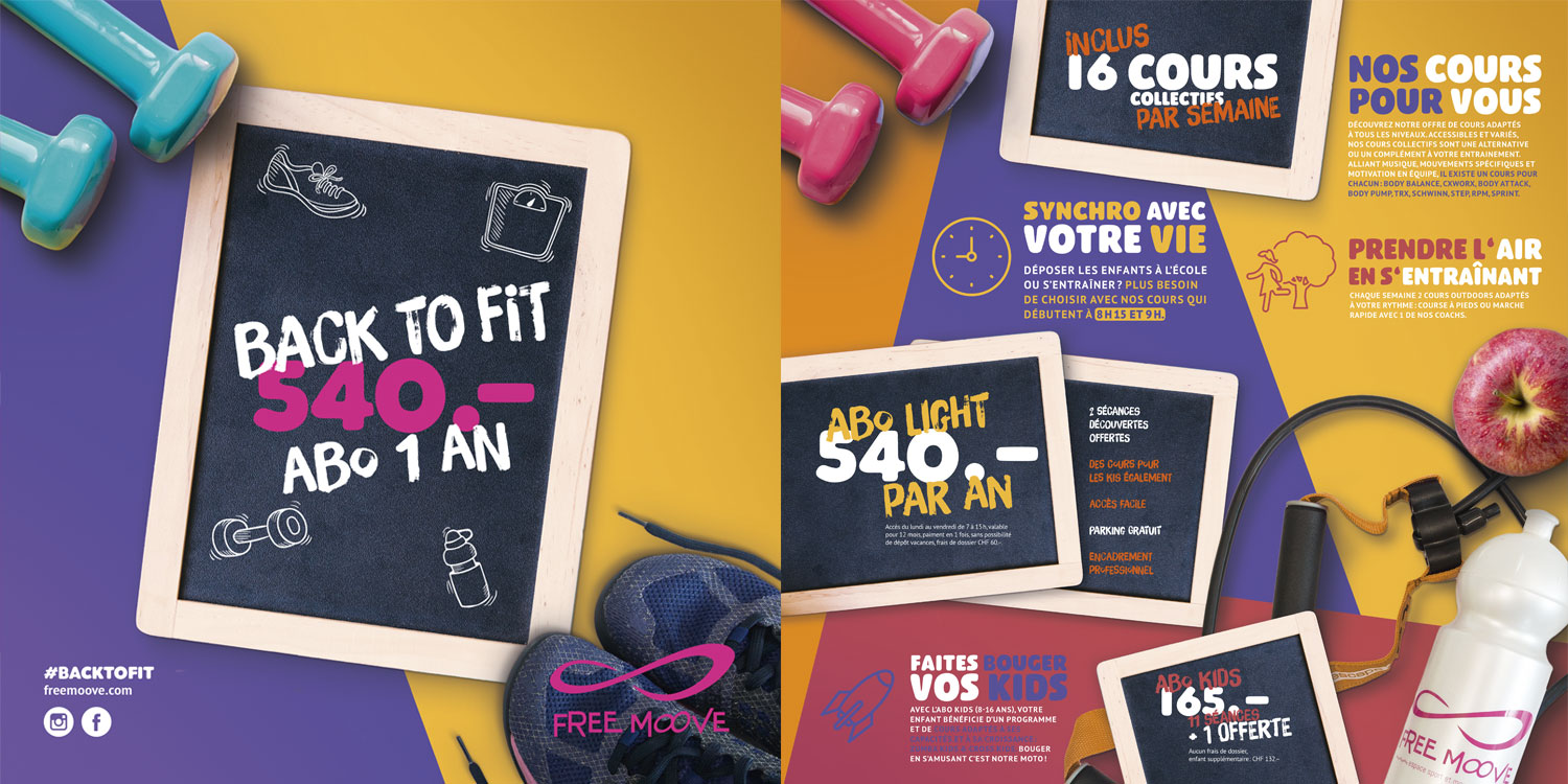 Flyer promotionnel de la rentrée du fitness Free Moove