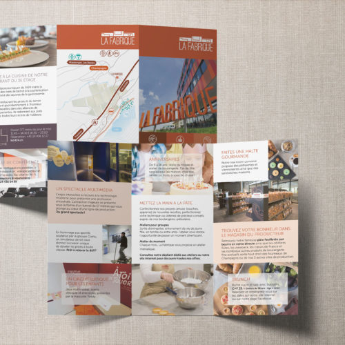 Flyer de présentation du bâtiment La Fabrique à Champagne